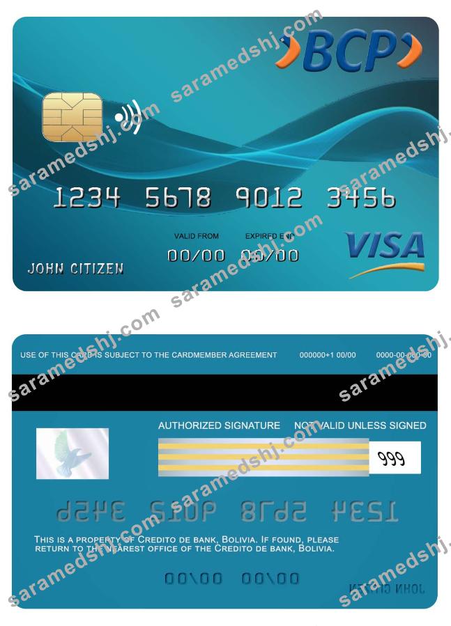 Bolovia Credito bank visa card